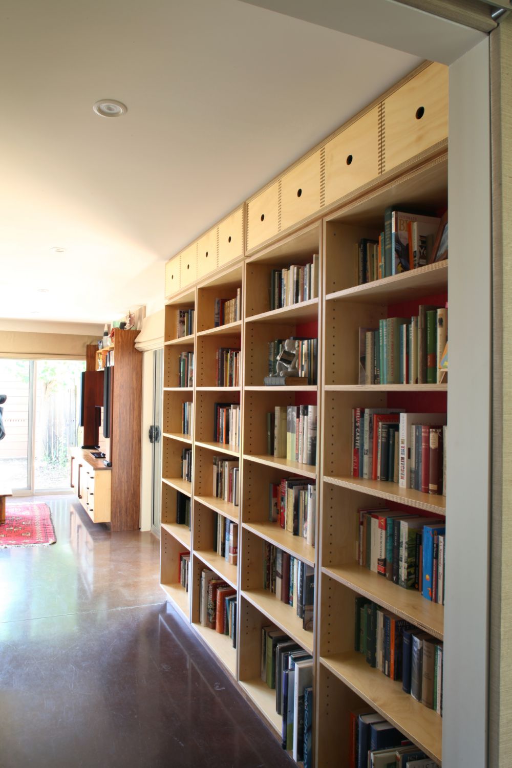 Select Custom Joinery Plywood bookshelves ...