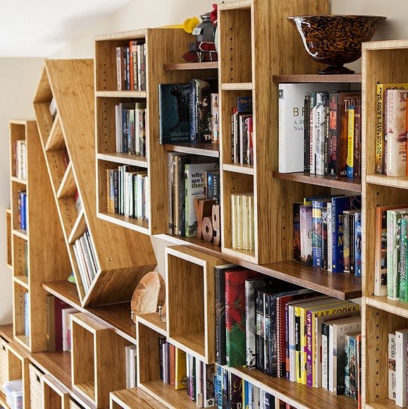 Bamboo bookshelves