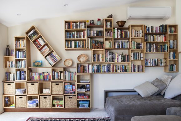 Bamboo bookshelves